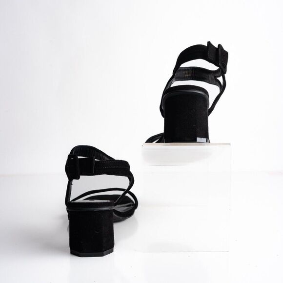 Boden Womens Suede Heels Sandals Black Strappy Open Toe US 10 EU 41 NWOB - Picture 6 of 8